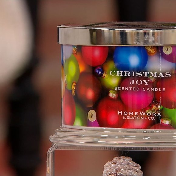 harry slatkin homeworx CHRISTMAS JOY orange spice 4 wick 18 oz new Candle rare - Picture 3 of 3